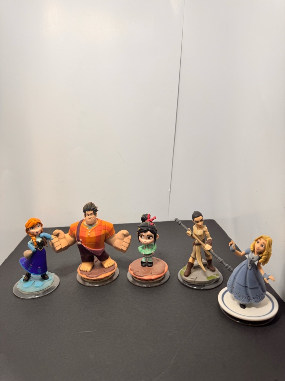 Disney Colorful Character Figurine Set – Blue, Orange, Green, Brown, Gray